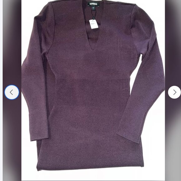 Express Back Cutout Midi Sweater Dress Size XL NWT - Picture 6 of 7